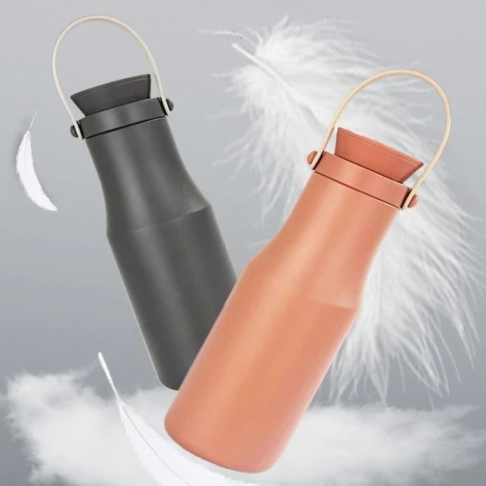 JUSTINLAU Ins Style Portable Vacuum Flask 470ml 304 Stainless Steel HandHeld Thermos 2
