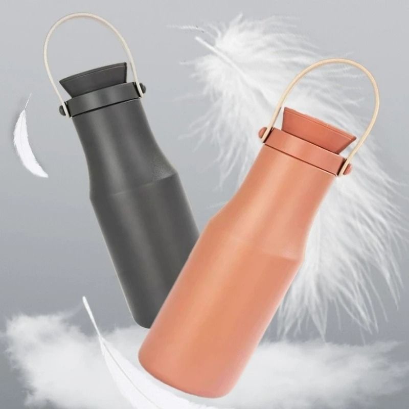 JUSTINLAU Ins Style Portable Vacuum Flask 470ml 304 Stainless Steel HandHeld Thermos 2