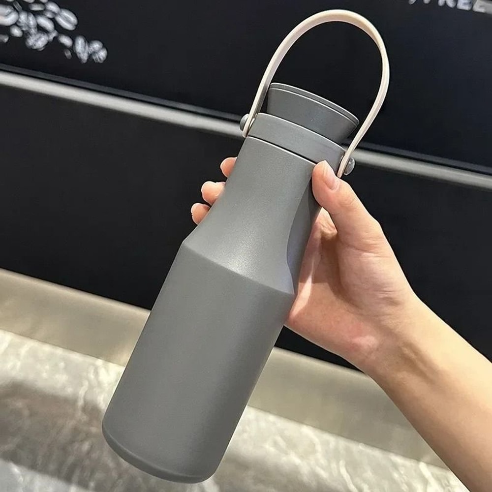 JUSTINLAU Ins Style Portable Vacuum Flask 470ml 304 Stainless Steel HandHeld Thermos 7