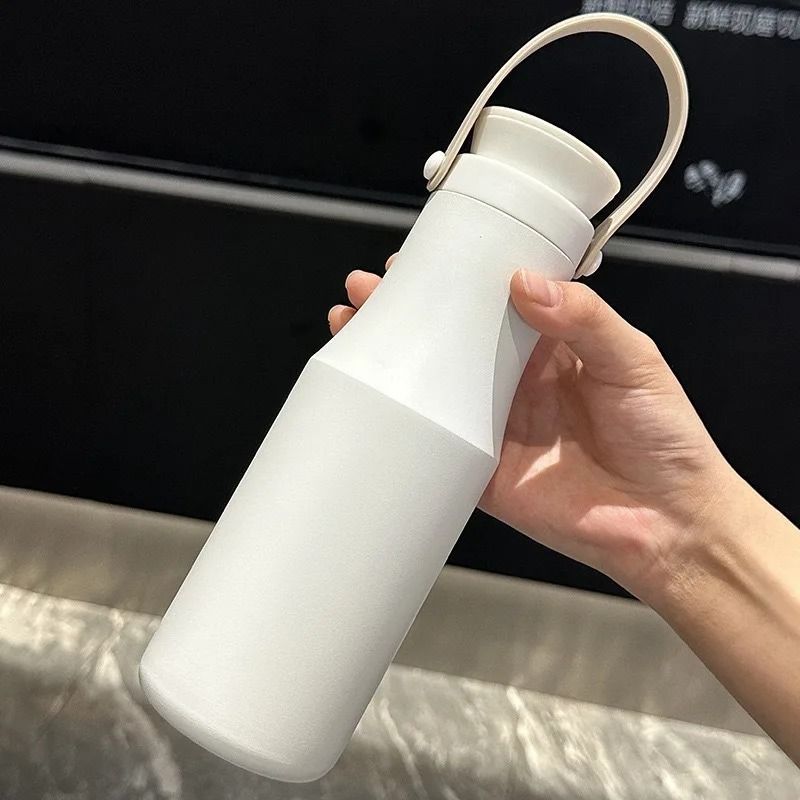 JUSTINLAU Ins Style Portable Vacuum Flask 470ml 304 Stainless Steel HandHeld Thermos 9
