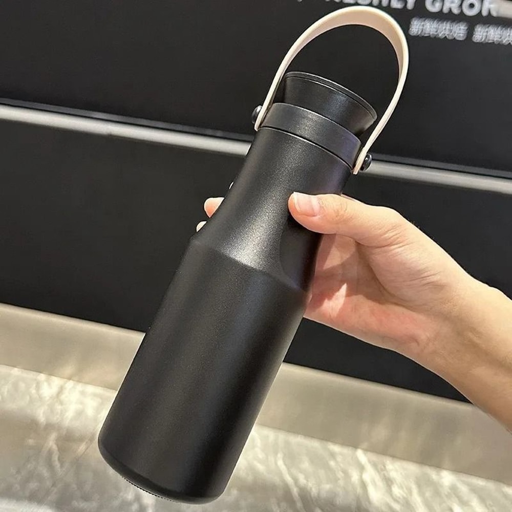 JUSTINLAU Ins Style Portable Vacuum Flask 470ml 304 Stainless Steel HandHeld Thermos 10