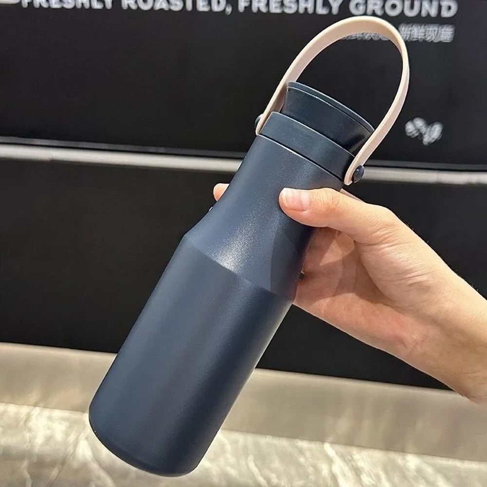 JUSTINLAU Ins Style Portable Vacuum Flask 470ml 304 Stainless Steel HandHeld Thermos 8