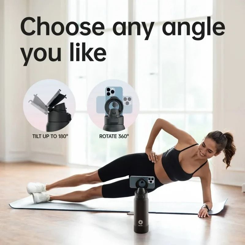 FEIJIAN Stainless Steel Sports Water Bottle Magnetic Phone Holder Bouncing Cover Thermos 2