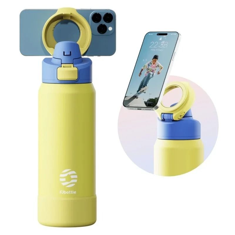 FEIJIAN Stainless Steel Sports Water Bottle Magnetic Phone Holder Bouncing Cover Thermos 8