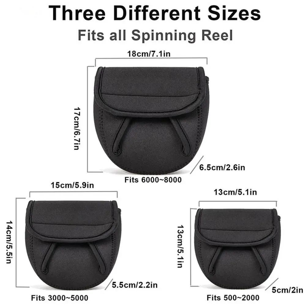 Universal Neoprene Spinning Fishing Reel Cover Waterproof Protective Storage Case 3