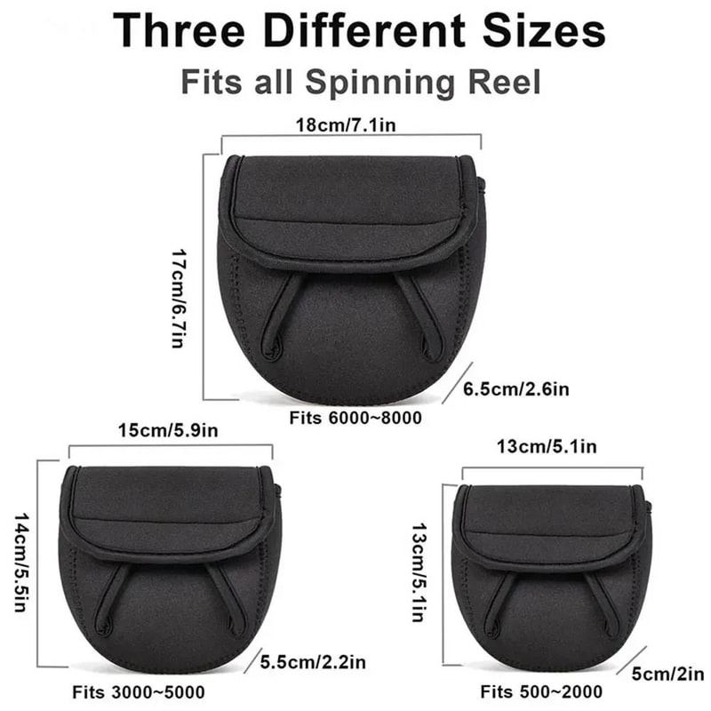 Universal Neoprene Spinning Fishing Reel Cover Waterproof Protective Storage Case 3