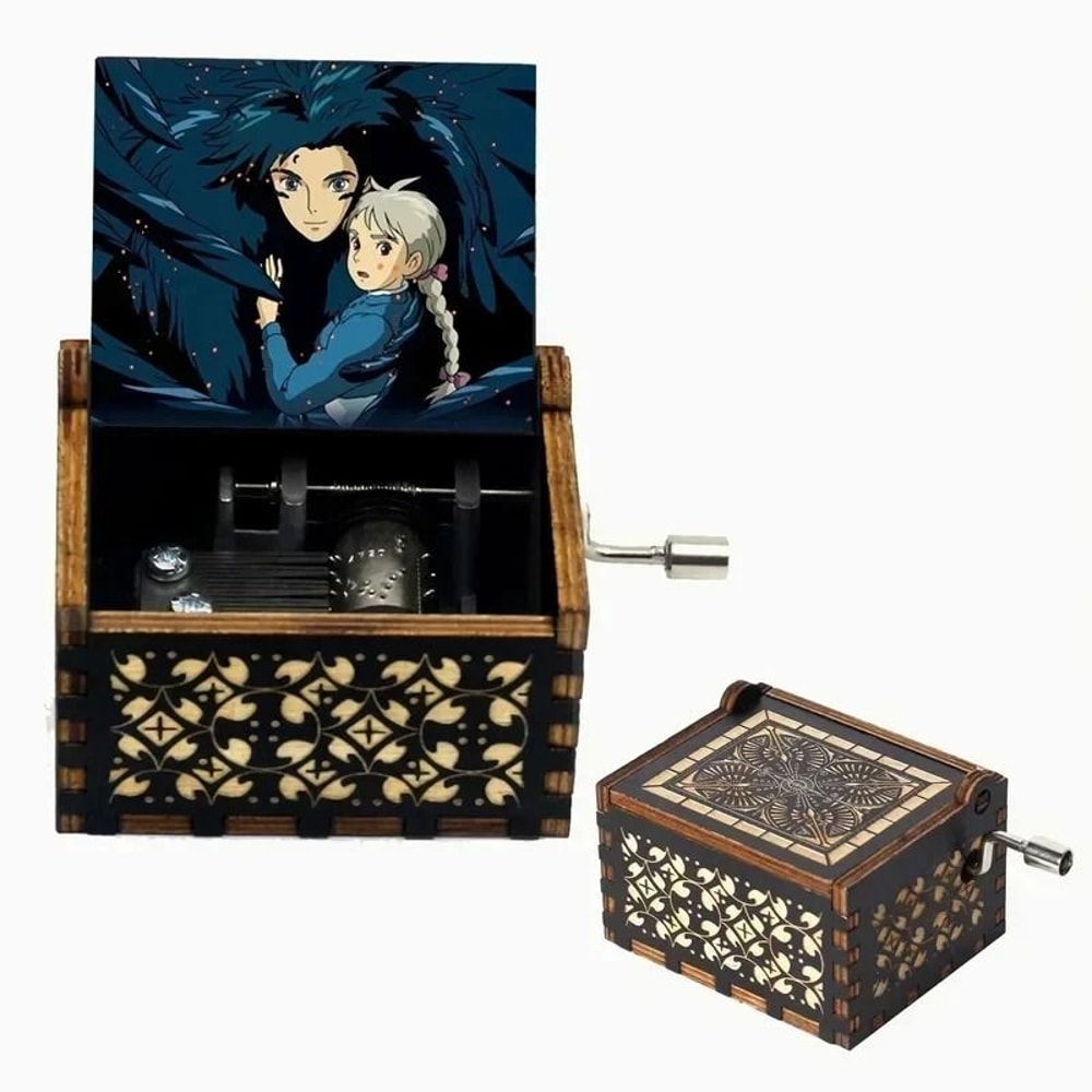 HandCranked Wooden Music Box MerryGoRound Of Life Anime Theme Gift 1
