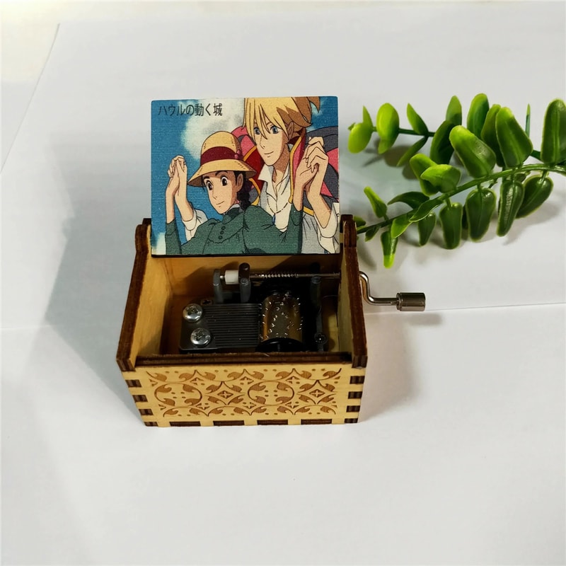 HandCranked Wooden Music Box MerryGoRound Of Life Anime Theme Gift 6