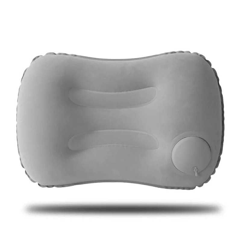 Portable Inflatable Camping Pillow Ultra Soft Flocking Travel Pillow For Neck Lumbar Support 6