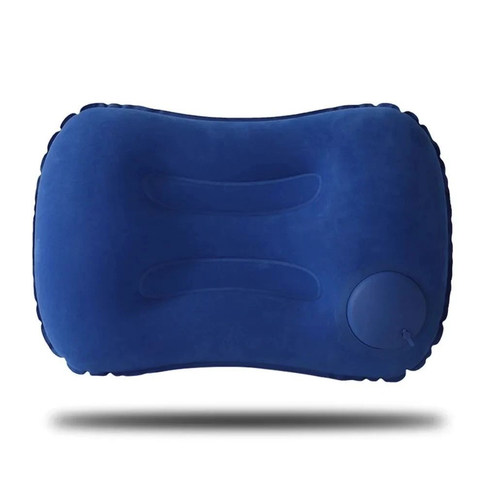 Portable Inflatable Camping Pillow Ultra Soft Flocking Travel Pillow For Neck Lumbar Support 8