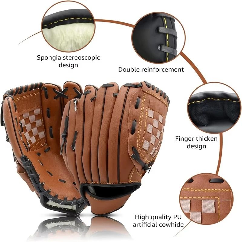 Outdoor Training Baseball Glove 95 Synthetic Leather Softball Practice Equipment For Kids Adults 2