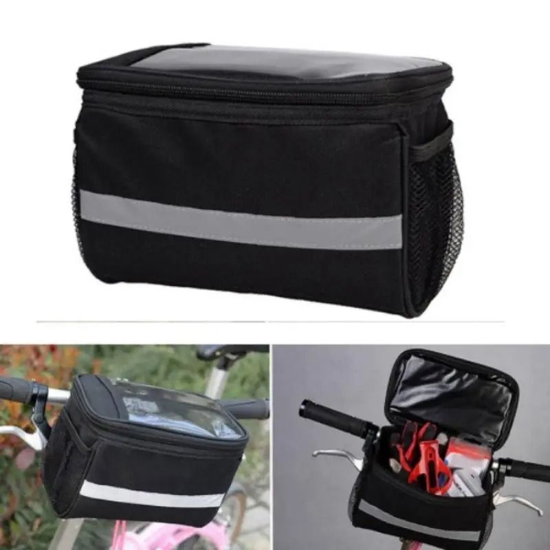 Bicycle Front Handlebar Bag Waterproof Cycling Phone Mount Bag Outdoor Gear Organizer 1
