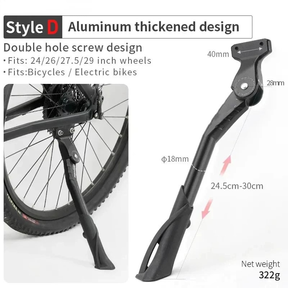 Adjustable Bicycle Kickstand HighStrength Aluminum Alloy Side Stand Parking Rack 9