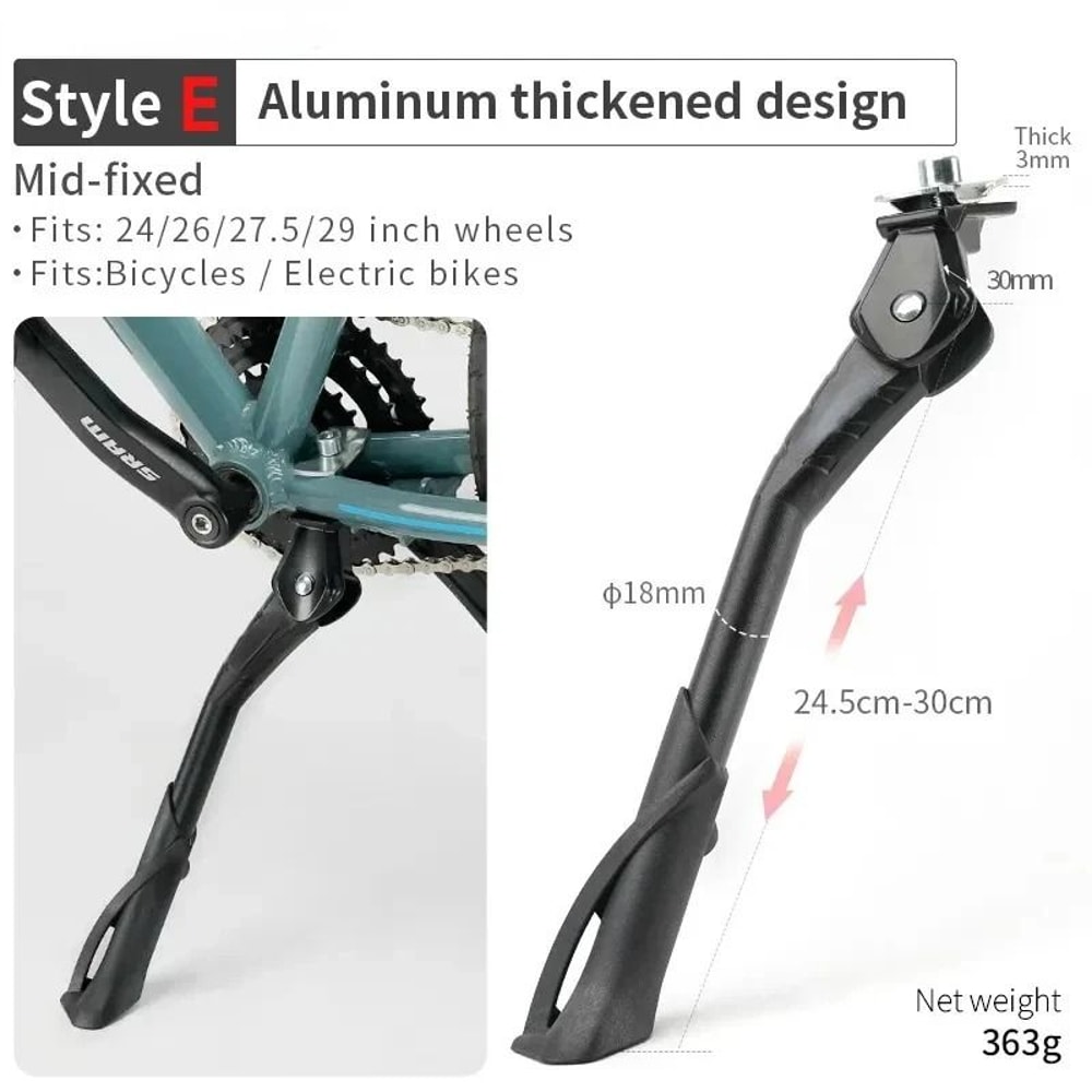 Adjustable Bicycle Kickstand HighStrength Aluminum Alloy Side Stand Parking Rack 8