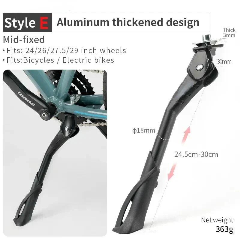 Adjustable Bicycle Kickstand HighStrength Aluminum Alloy Side Stand Parking Rack 8