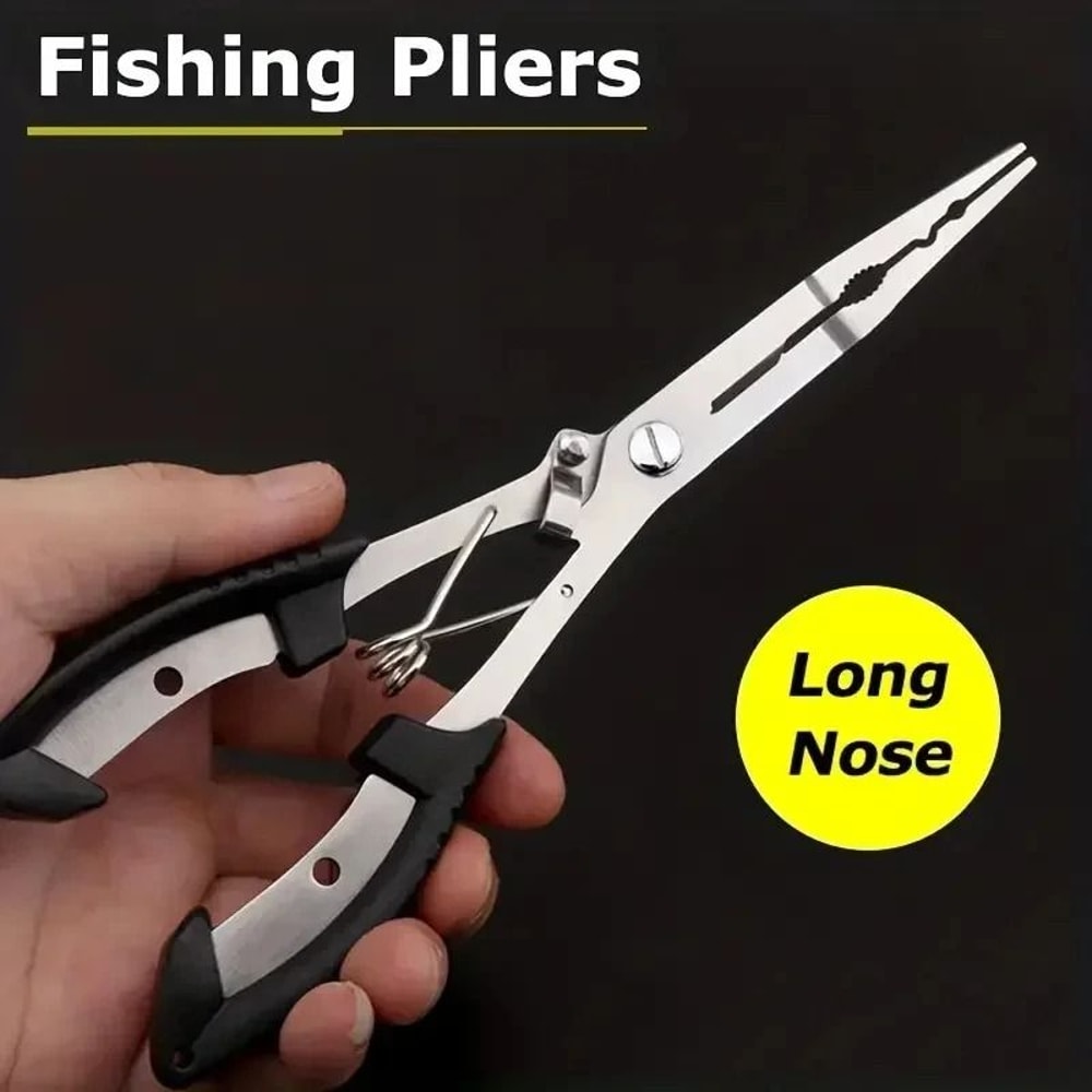 Stainless Steel Fishing Pliers Durable Line Cutter Hook Remover AntiSlip Grip 0