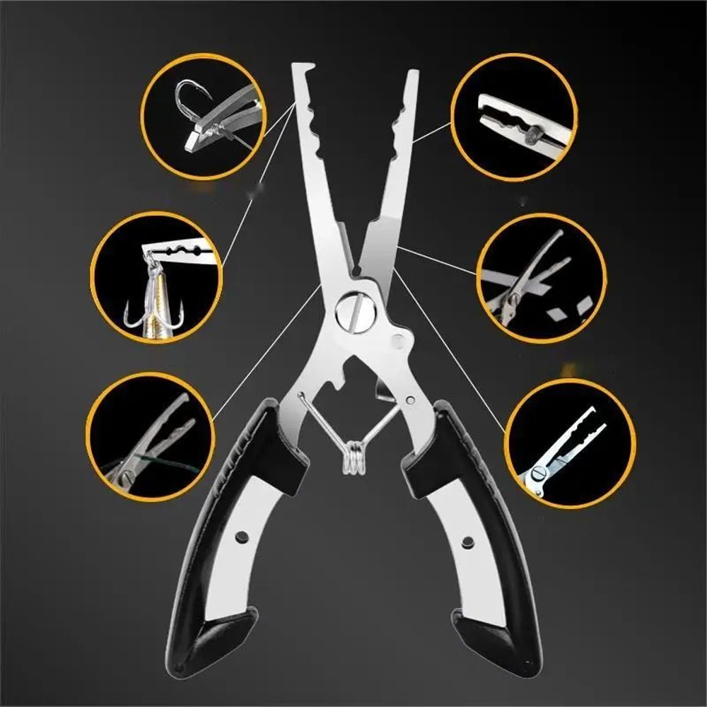 Stainless Steel Fishing Pliers Durable Line Cutter Hook Remover AntiSlip Grip 2
