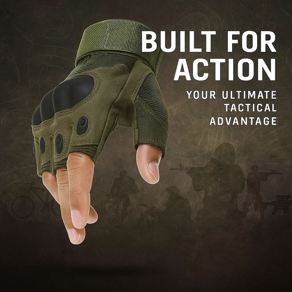 Half Finger Mens Tactical Gloves Impact Resistant Outdoor Sports Military Gear 4