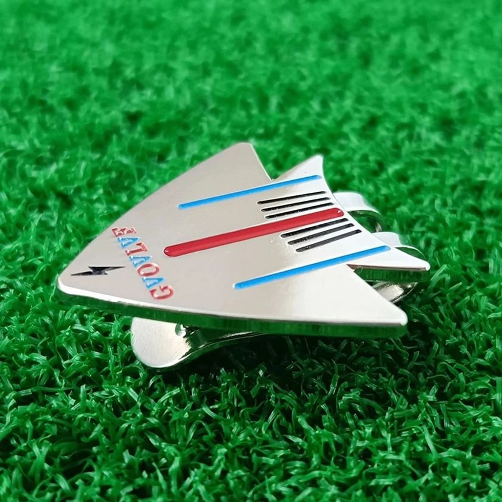 Golf Putting Alignment Aiming Tool Ball Marker With Magnetic Hat Clip Aircraft Pattern 2