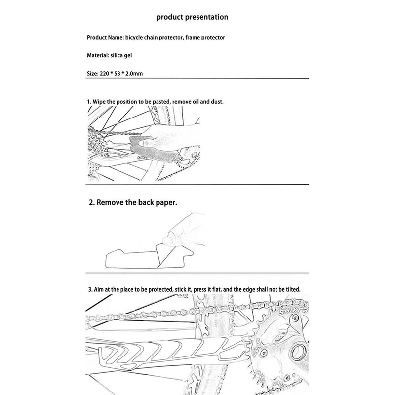 Premium Silicone Bike Chain Sticker HeavyDuty Frame Protector Scratch Resistant Guard 3