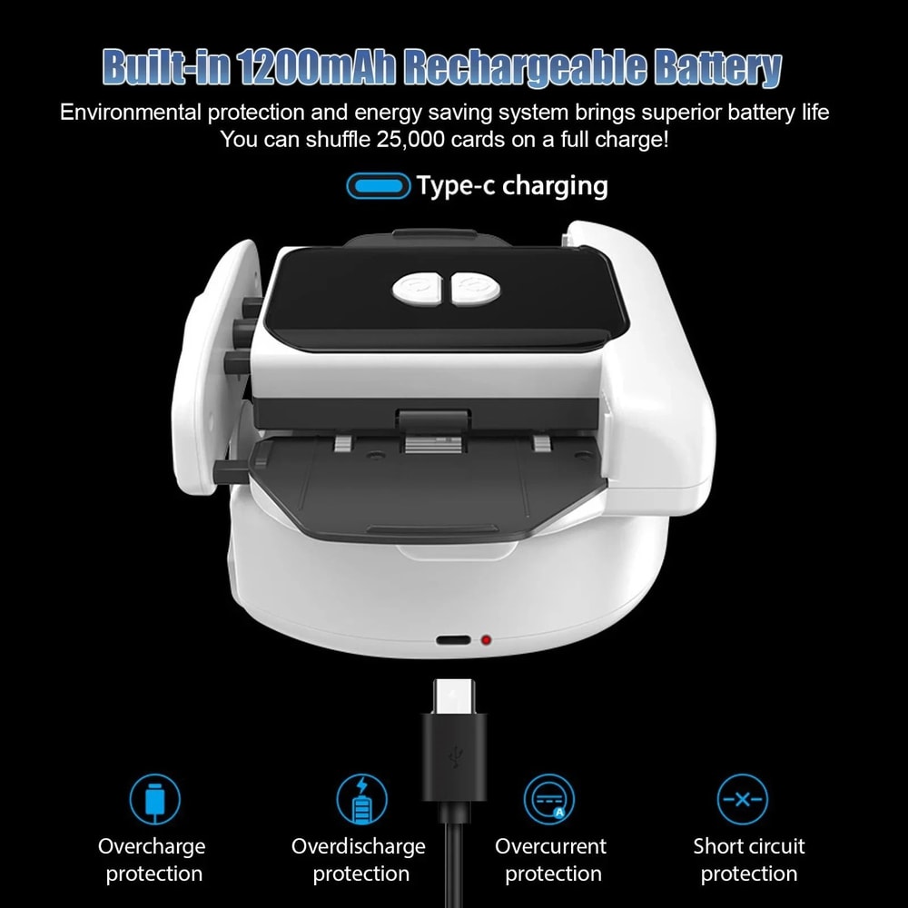 Automatic 2Deck Card Shuffler Rechargeable Electric Poker Machine With TypeC Port 3