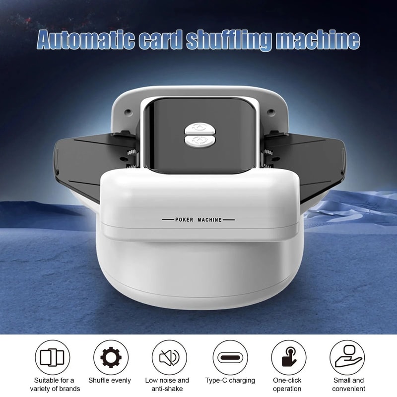 Automatic 2Deck Card Shuffler Rechargeable Electric Poker Machine With TypeC Port 5