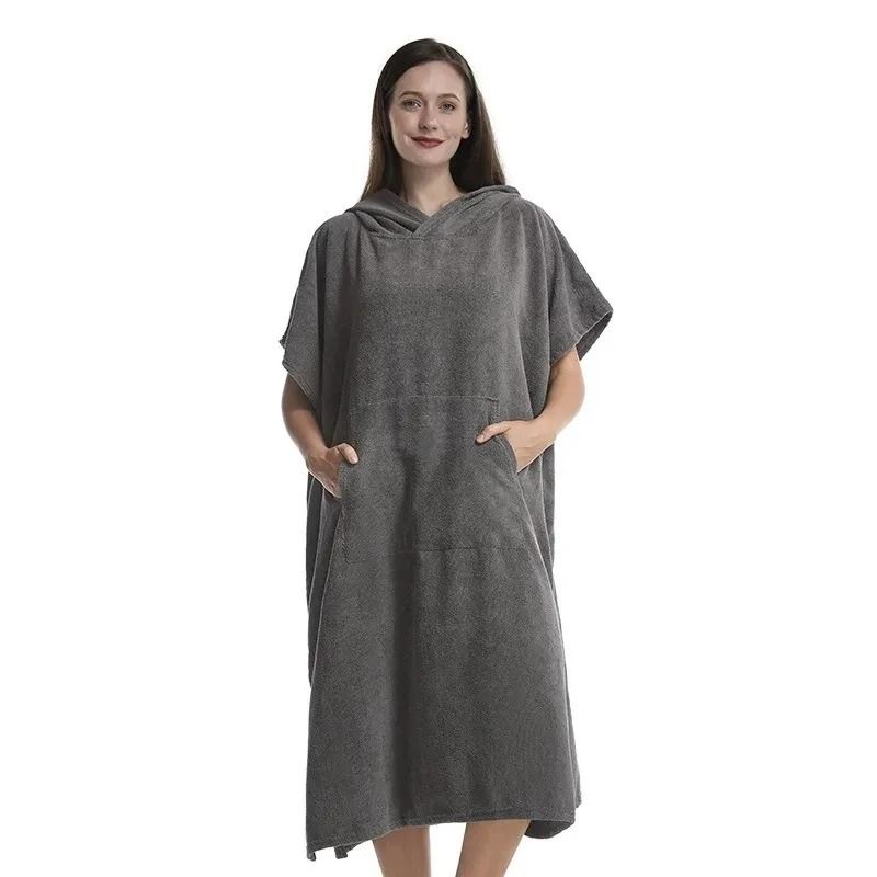 Unisex Oversized QuickDry Poncho Hoodie Premium Beach Changing Robe Surf Towel 3