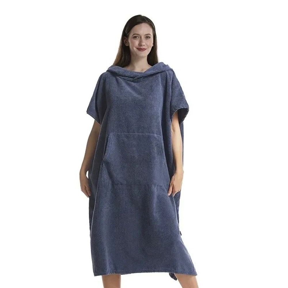 Unisex Oversized QuickDry Poncho Hoodie Premium Beach Changing Robe Surf Towel 7
