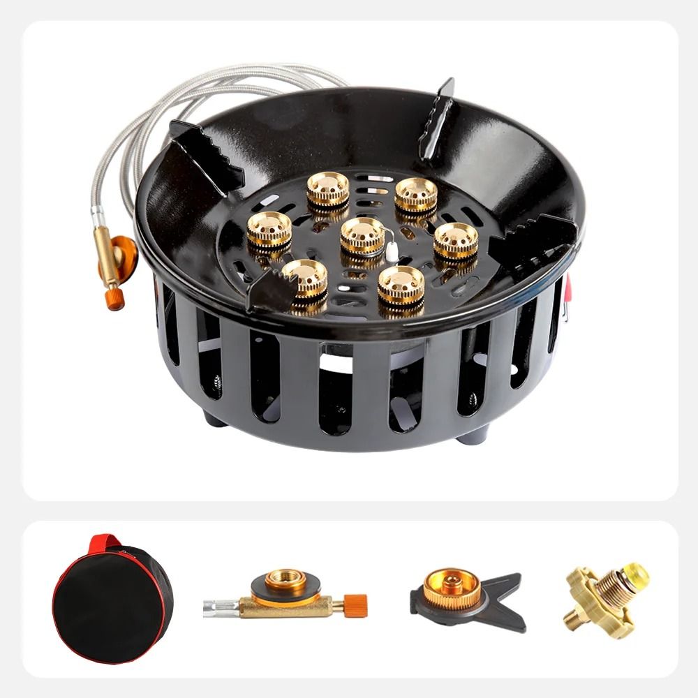 7Core HighPower Camping Stove Strong Fire Portable Windproof Gas Burner 2
