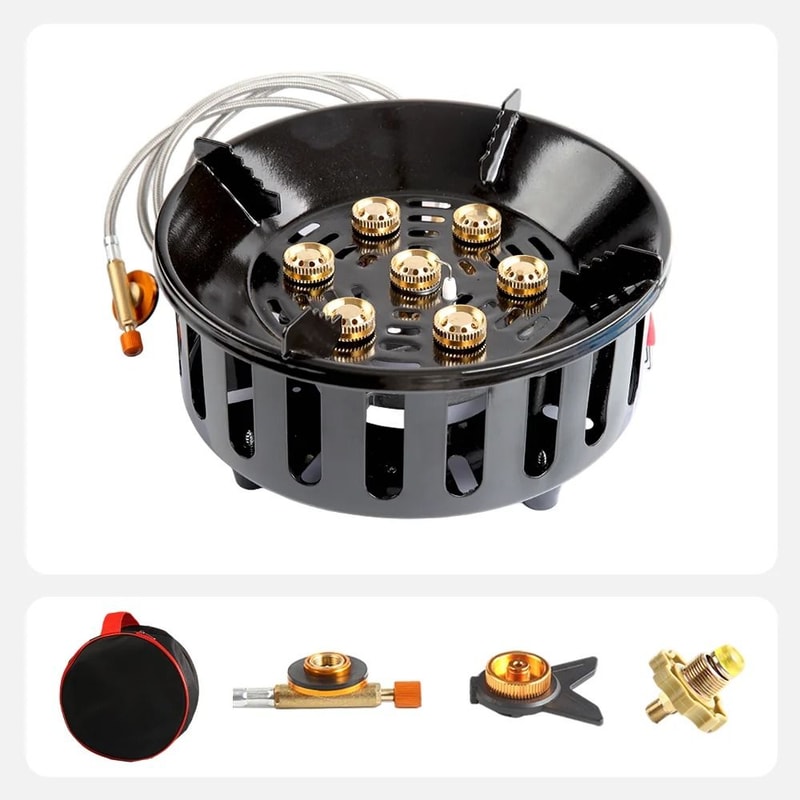 7Core HighPower Camping Stove Strong Fire Portable Windproof Gas Burner 2