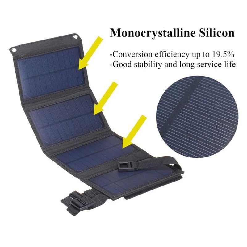 Portable Foldable USB Solar Panel HighEfficiency Folding Solar Charger For Travel Camping 0