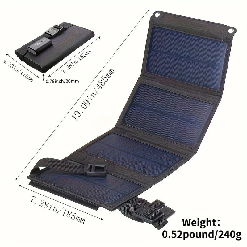 Portable Foldable USB Solar Panel HighEfficiency Folding Solar Charger For Travel Camping 2
