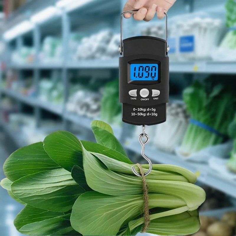 Portable 50kg Digital Luggage Scale Electronic Hanging Scale With 100cm Measuring Tape 1