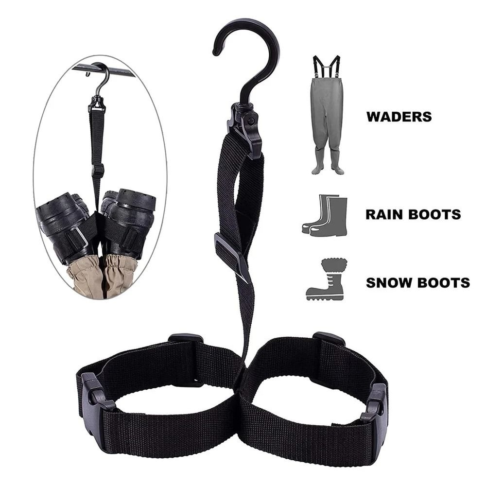 Adjustable Fishing Wader Boots Hanger Drying Rack Strap Belt For Rain Shoes Hunting Boots 4