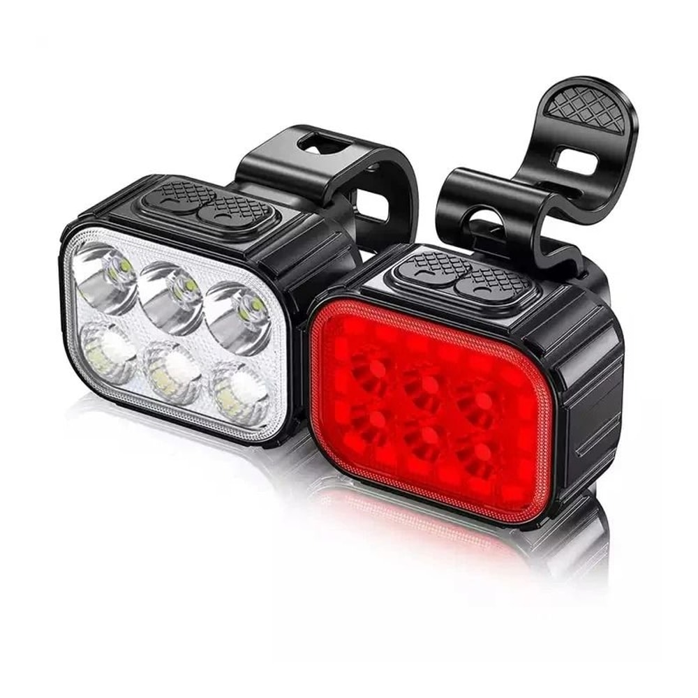 Bike Light Set USB Rechargeable IPX5 Waterproof Front Rear Safety Lights For Mountain Road 7
