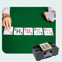 automatic poker card shuffler – battery operated 2-deck shuffling machine for home games