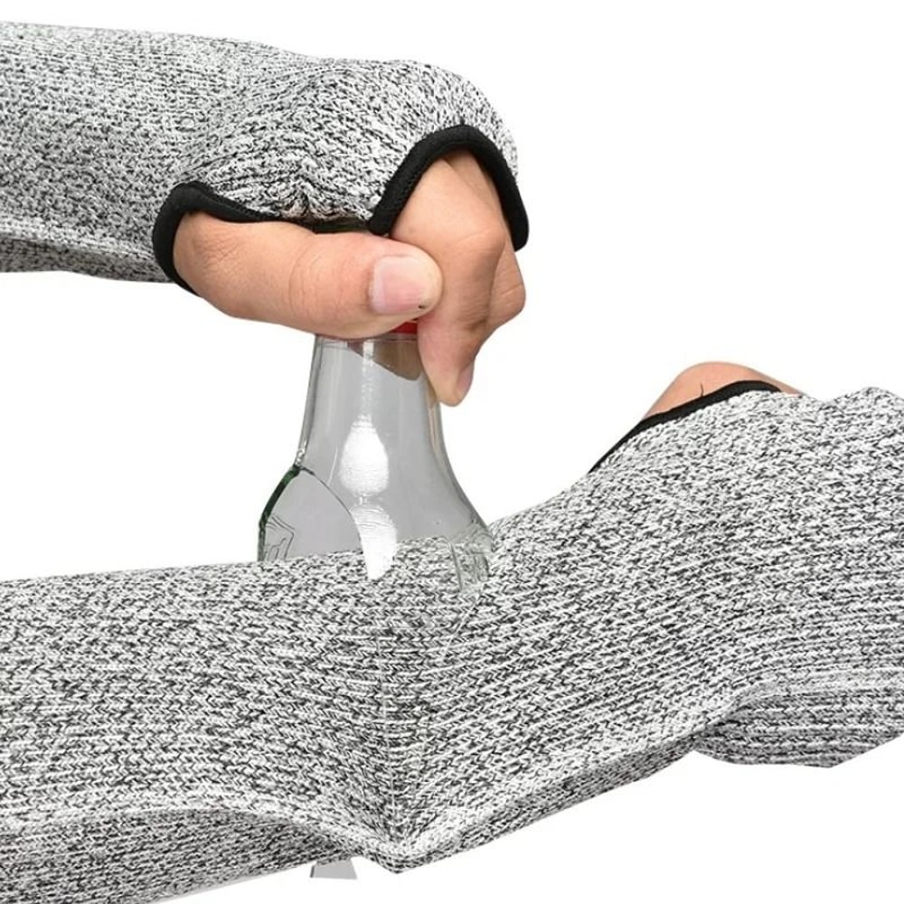 Level 5 CutResistant Safety Sleeves Breathable HPPE Arm Guard Bracers For Home Work 0