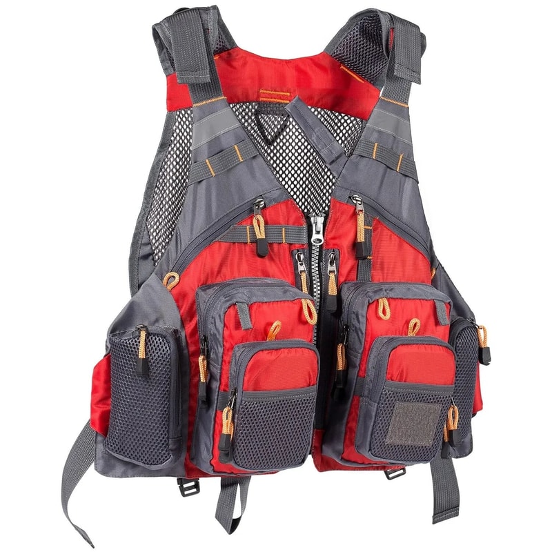 Breathable MultiPocket Fishing Vest Adjustable Outdoor Safety Gear For Mountaineering Hiking 9