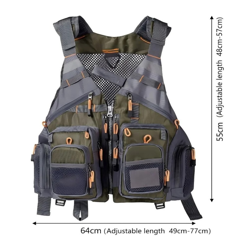 Breathable MultiPocket Fishing Vest Adjustable Outdoor Safety Gear For Mountaineering Hiking 1