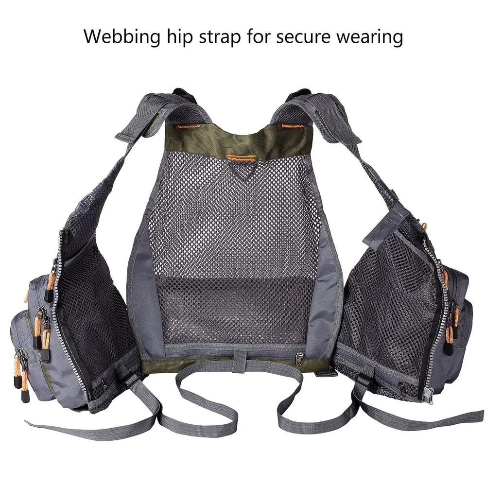 Breathable MultiPocket Fishing Vest Adjustable Outdoor Safety Gear For Mountaineering Hiking 4
