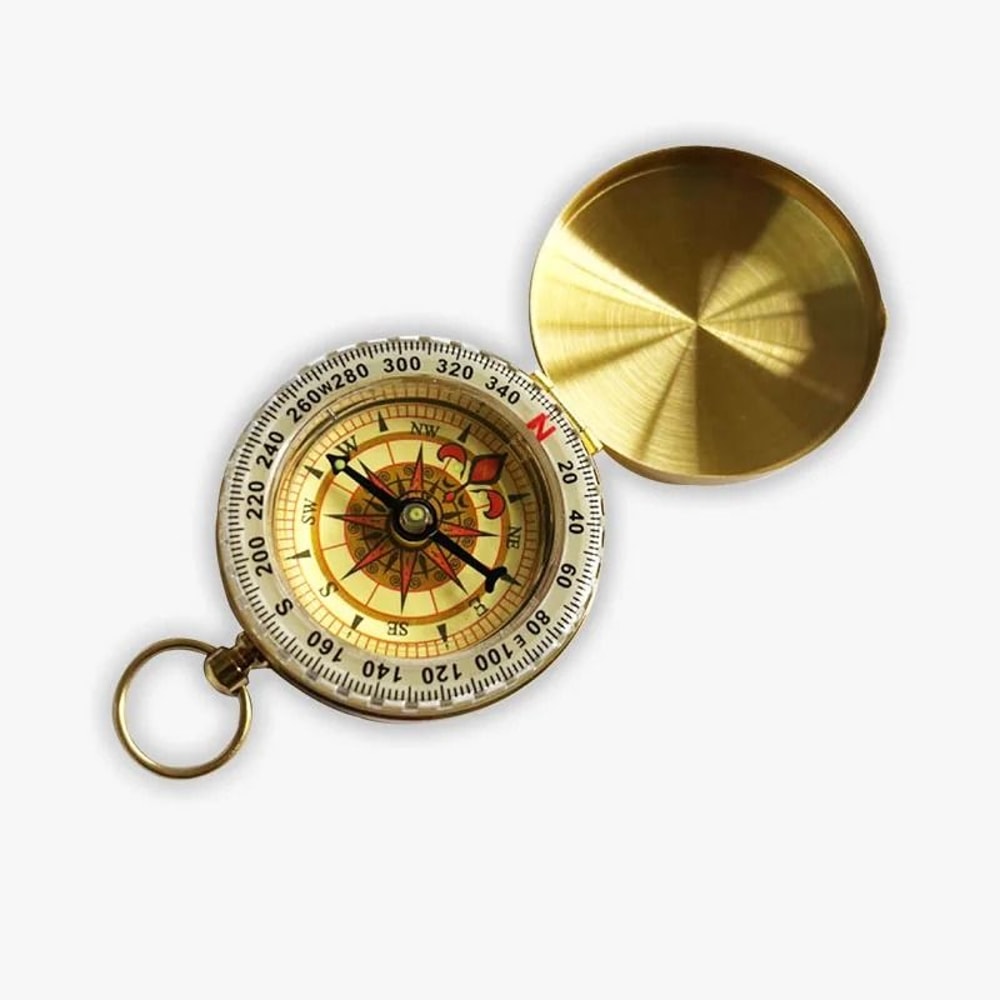 Portable Pocket Brass Compass Luminous Navigation Tool For Outdoor Camping Hiking 1