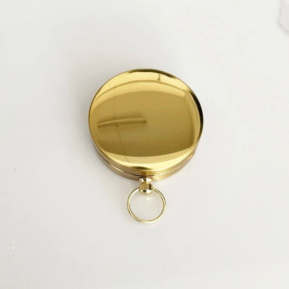 Portable Pocket Brass Compass Luminous Navigation Tool For Outdoor Camping Hiking 2