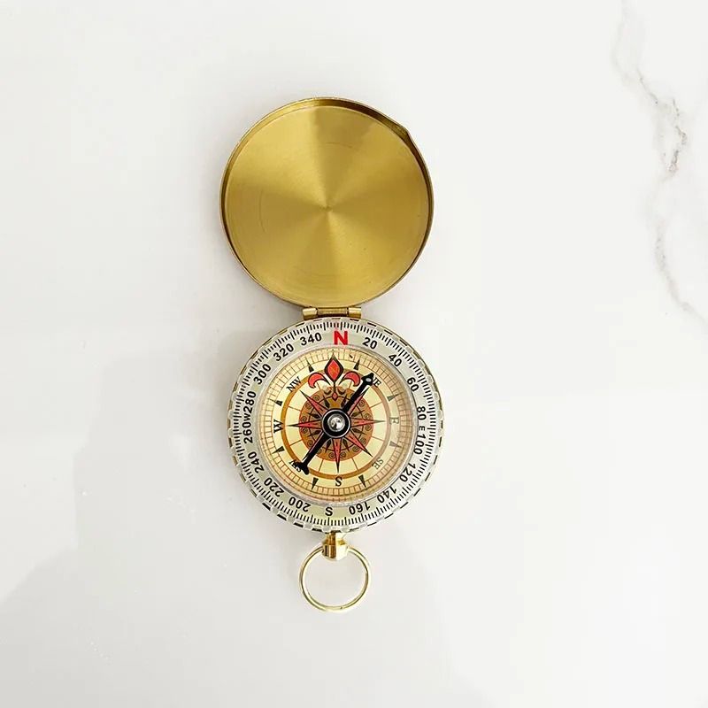 Portable Pocket Brass Compass Luminous Navigation Tool For Outdoor Camping Hiking 3