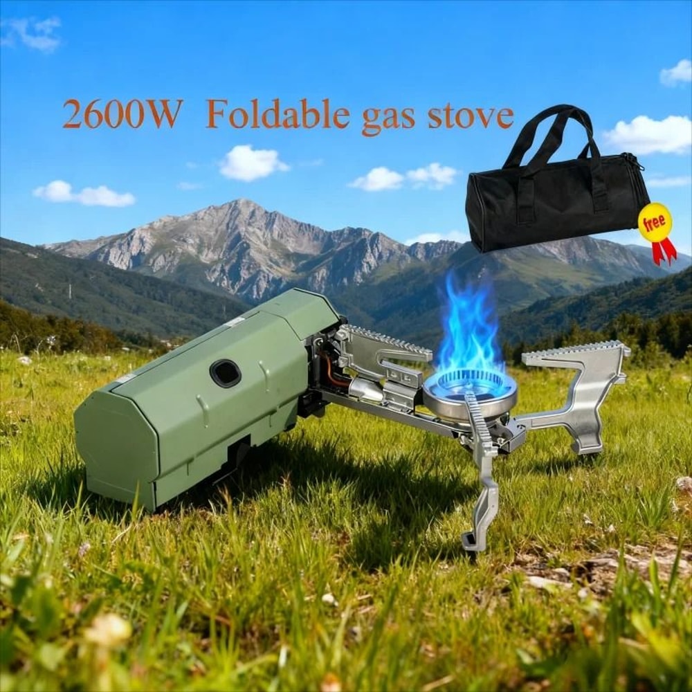 Portable 2600W Folding Gas Stove Compact Outdoor Cooking Burner For Camping Hiking 0