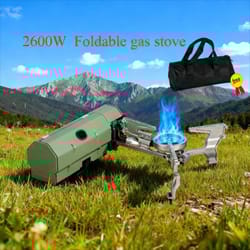 portable 2600w folding gas stove – compact outdoor cooking burner for camping & hiking