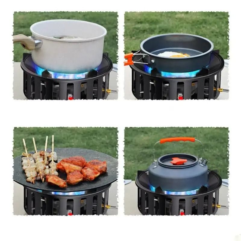 7Core HighPower Camping Stove 19800W Portable Windproof Gas Burner With Electronic Ignition 0