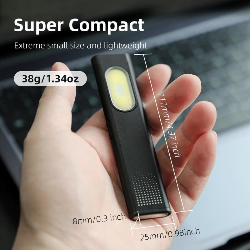 LED Keychain Flashlight USBC Rechargeable 600Lm Magnetic Mini Torch Waterproof Pocket Lantern 5