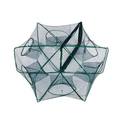 portable folding fishing net cage – 6/8/10 hole mesh trap for crab, crayfish, and shrimp