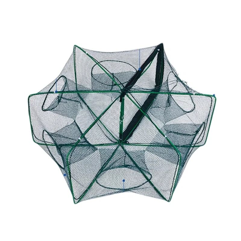 Portable Folding Fishing Net Cage 6810 Hole Mesh Trap For Crab Crayfish And Shrimp 6