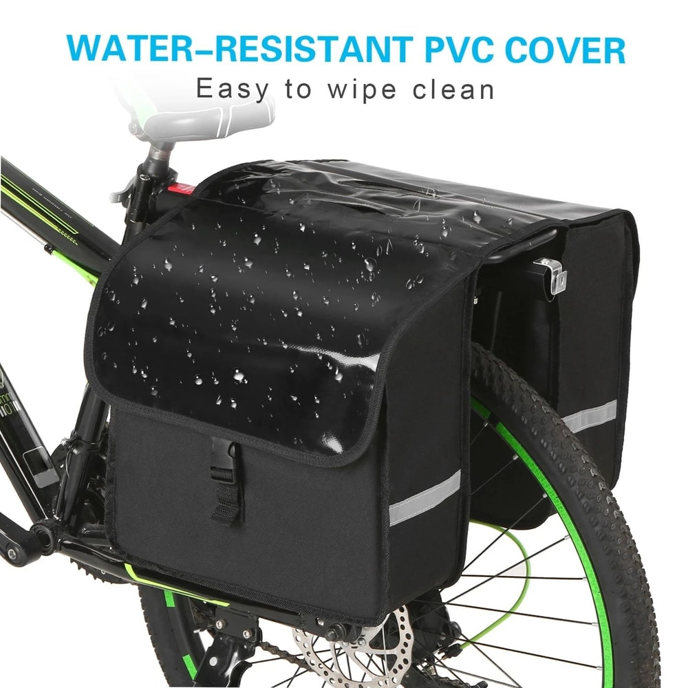 28L HeavyDuty Water Resistant Bicycle Trunk Bag Large Capacity Rear Rack Pannier For Commuting MT 5
